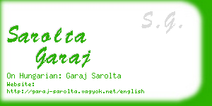 sarolta garaj business card